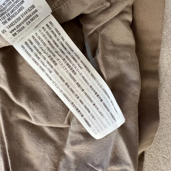 Abercrombie Women's Olive Brown Anorak Tie Waist Jacket Sz XXS - Picture 5 of 8